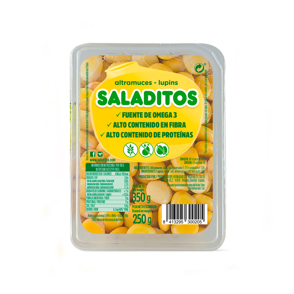 #SaladitoPicoteo – Altramuces Pack de 10 Bandeja 250g