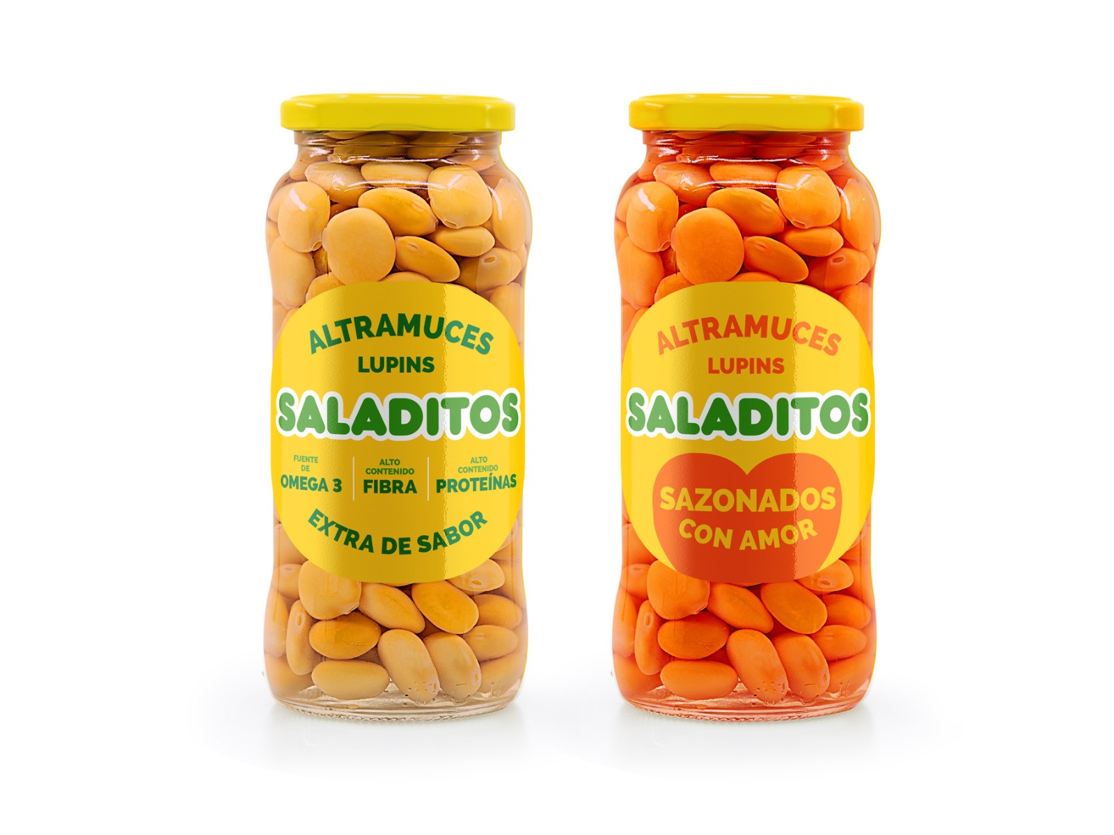 #SALADITOSSAZONADOS- Pack de 6 Tarros cristal 380 g (3 tarros de 380 g originales y 3 tarros de 380 g sazonados con amor)